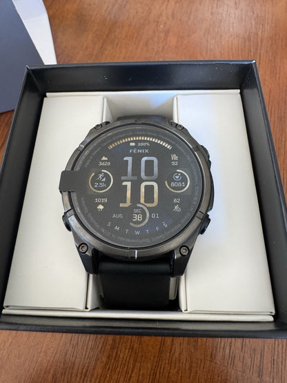 Garmin fēnix 8, 47 mm, AMOLED, Sapphire, Carbon Gray DLC Titanium +Black/pb Band