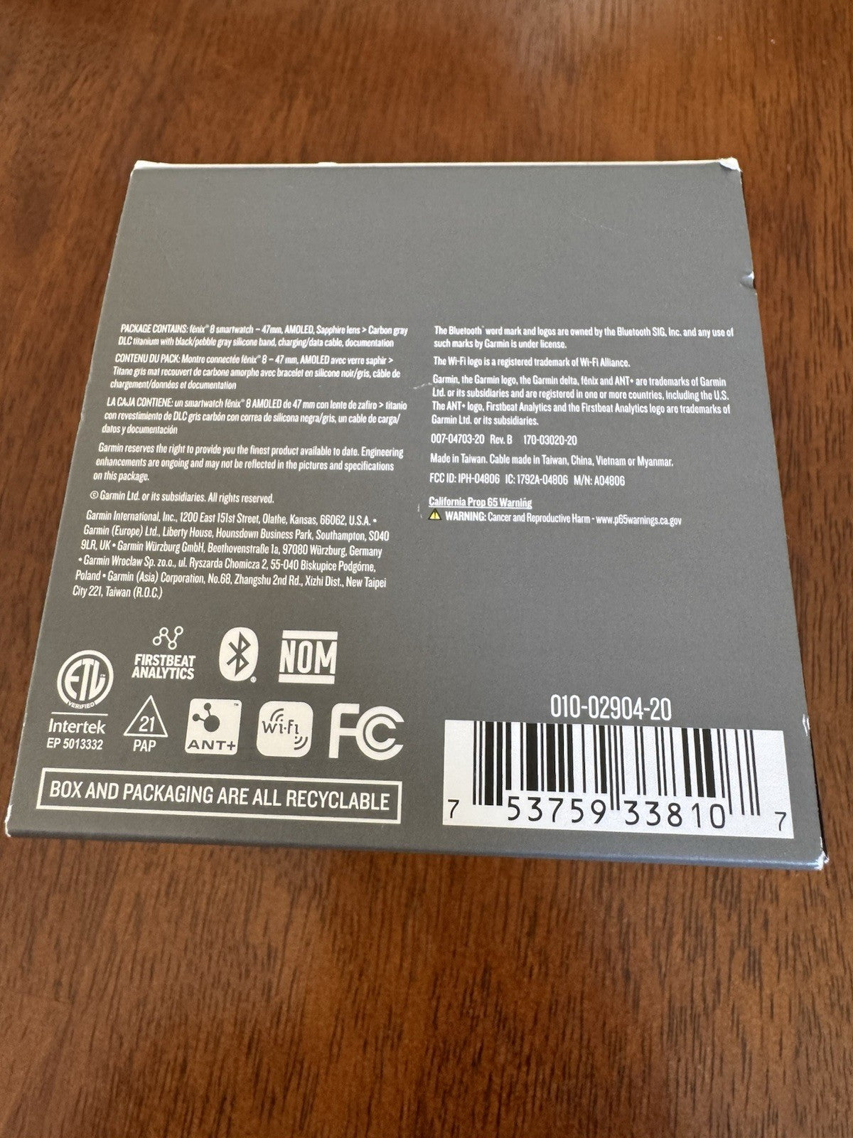 Garmin fēnix 8, 47 mm, AMOLED, Sapphire, Carbon Gray DLC Titanium +Black/pb Band